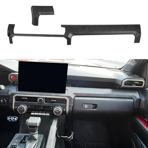 Dashboard Cover For Toyota 4Runner 2025 2026 Up(Not Fit Tac0ma) Interior Accessories 8/14 Inch Display Center Console Panel Cover Frame Decor Trim Black Wood - color: Black Wood, size: Dashboard Cover 8/14 Inch Display