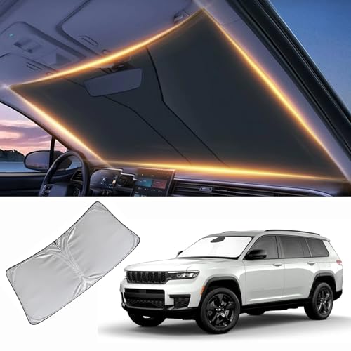 Windshield Sun Shade for Jeep Grand Cherokee Front Window Shades Cover for Grand Cherokee 2001-2025 Windshield Sun Visor Protector Car Accessories - size: for Jeep Grand Cherokee 2001-2025