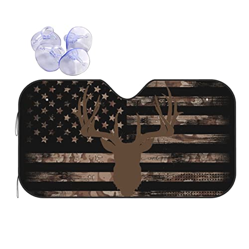 American Flag Camouflage Car Windshield Sunshade Front Window Sun Visor Protector Foldable Shield Cover for Truck SUV - color: White9
