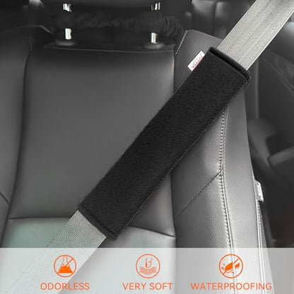 GAMPRO 2-Pack Universal Car Seat Belt Shoulder Pad Cover - Soft &Breathable Strap Cover for Adults and Kids (2Black) - color: Black
