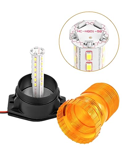 QWORK Amber Led Strobe Lights, Warning Emergency Flashing Beacon Lights for Trucks, Cars, Bus, Tractor, Mower, ATV, Golf Carts, UTV, 2 Pack - size: 2 Pack