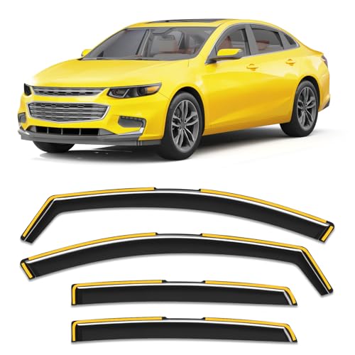 in-Channel Window Rain Guard for Fit for Chevy Malibu 2016-2025(9 Gen) Rain Guards Side Window Visors Low Profile Vent Visor Window Deflectors Vent Shades Car Accessories - size: Fit for 2016-2025 Chevy Malibu(9 Gen)