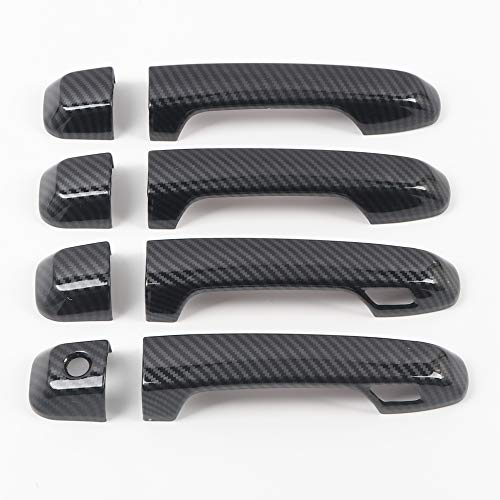 ITrims Door Handle Cover Trim for Toyota 4Runner 4WD N280 2010-2024 2018 2019 2020 Car Styling Accessories Exterior Door Handles Black 8PCS ABS (with Smart Key Holes Carbon Fiber) - size: with Smart Key Holes Carbon Fiber