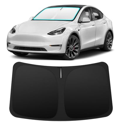 INSAUTO Custom Fit Windshield Sun Shade Accessories for Tesla Model Y Model 3 2016-2026, Foldable Front Window Sunshade, UV & Heat Reflector, Keeps Interior Cool, Includes Storage Bag - size: for 2016-2026 Tesla Model Y Model 3