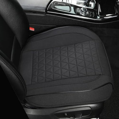 West Llama Linen Front Car Seat Cover Protector Anti-Slip Bottom Seat Cover Fits 95% of Vehicles,Wrapping Around The Bottom,Triangular Pattern(Black-1Pcs) - color: Triangular Pattern-Black, size: 1pc