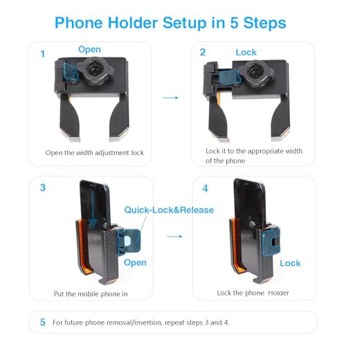 xik Universal Phone Mount Holder for Boat Car Truck Motorcycle UTV - AMPS Round Base, [1s Lock & Release][360° Adjustable], Fits 4.7"-7.2" Phones, Heavy Duty, Wall Mount - style: Long style