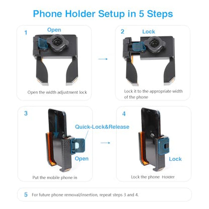 xik Universal Phone Mount Holder for Boat Car Truck Motorcycle UTV - AMPS Round Base, [1s Lock & Release][360° Adjustable], Fits 4.7"-7.2" Phones, Heavy Duty, Wall Mount - style: Long style