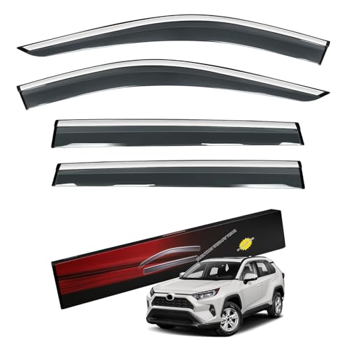 Sze Rain Guards Compatible with RAV4 2019-2023 2024 2025 Side Window Deflectors Rain Guards RAV4 Rain Out-Channel Guard Deflector Vent Visor-4pcs - style: RAV4 2019-2025