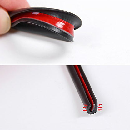 32Ft(10M) Door Edge Guards Car Door Edge Guards U Shape Car Door Protector Rubber Seal Door Guard Internal Double Sided Tape (No Glue Required), Black