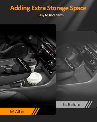 CDEFG Under Center Console Cup Holder Storage Box for 2025 2026 Hyundai Tucson NX4 Accessories, Tucson Center Console Organizer Tray Only for Electronic Gear (Not for Manual/Automatic Gearbox)