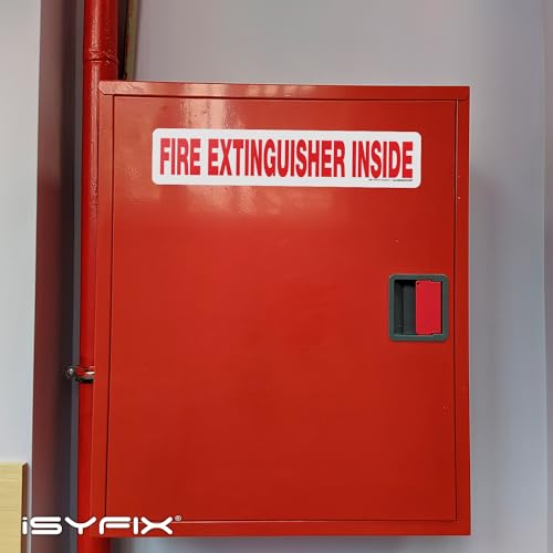iSYFIX Fire Extinguisher Inside Sticker Sign – 10 Pack 12x2.5 Inch – Self-Adhesive Reflective Vinyl Decals, Laminated UV, Weather, Scratch, Fade Resistance, for Cars, Trucks, Trailers & Vehicles - color: White Reflective, size: 12x2.5 (10 Pack)