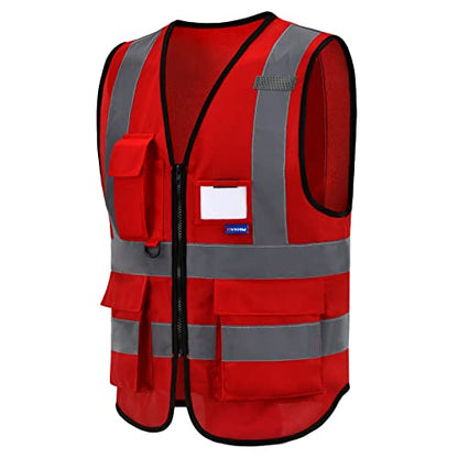A-SAFETY XSmall construction vest red - color: Red, size: X-Small