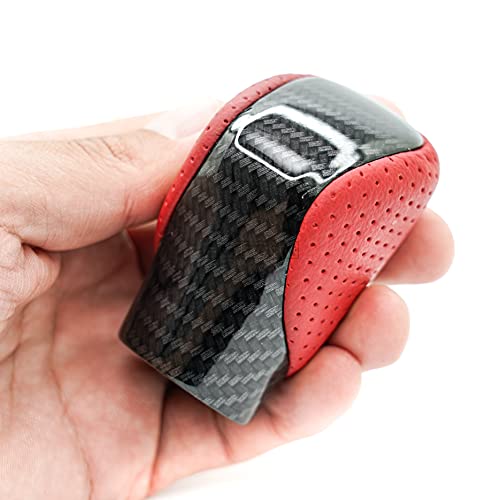 Gear Shift Knob Shifter for Lexus ES GS GX is NX RC RX 200t 300 350 3450h 450hL 350L (Circuit Red Leather/Carbon Fiber Pattern) - color: Circuit Red Leather / Carbon Fiber Pattern