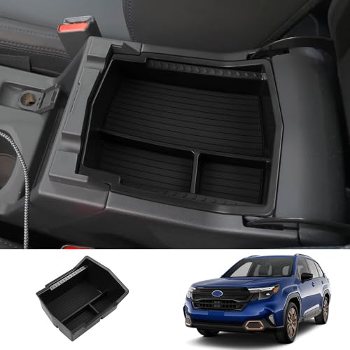 Center Console Organizer Fit for Forester 2025, Console Tray for 2025 Forester Insert Glove Pallet Organizer with 2 Removable Rubber Mats Anti Slip