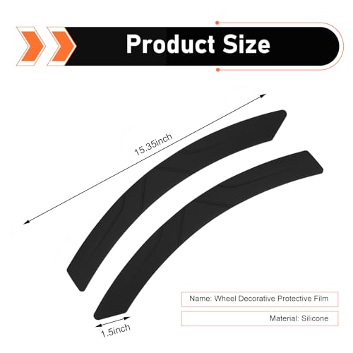 2 PCS Car Wheel Eyebrow Strips, Thickened Anti Collision Arch Lip Trim Strips, Self Adhesive Car Wheel Eyebrow Protector, Universal for Most Vehicles (Black) - color: Black
