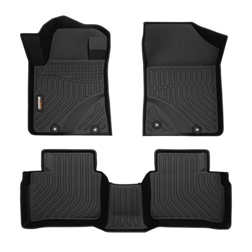 Binmotor-Floor Mats for Nissan Altima 2014 2015 2016 2017 2018, Front & 2nd Row Mat, TPE All Weather Mats Rubber Liners for Nissan Altima Car Mats Accessories - style: 1) Car Mats for Nissan Altima (2014-2018)
