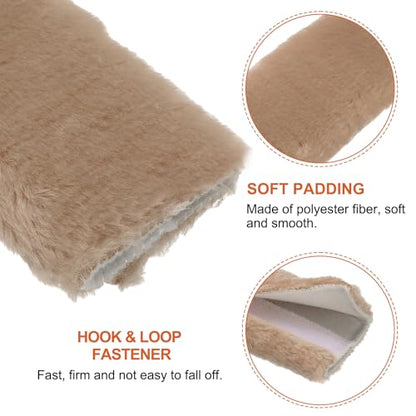 HARFINGTON 2pcs Car Seat Belt Pad Soft Fiber Seatbelt Shoulder Strap Covers Comfortable Driving Cushion Universal Car Accessories for Car, Taupe - color: Taupe