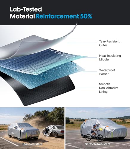 Wigoo Honda CR-V Car Cover Accessories 1997-2026, Custom Fit Waterproof All Weather Outdoor Indoor Full SUV Cover, Windproof Sun UV Rain Snow Dust Protection, Door Zipper, Reflective Strips - size: For Honda Crv (1997-2026)