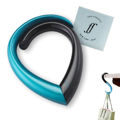 EMBRACE Purse Hook Hanger – Lightweight, Durable Teardrop S Hooks | Bag Clip Holds 22 lb Bags, Backpacks, Totes | Purse Charms for Women, Men Onyx & Turqoise - color: onyx/turquoise