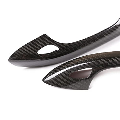 for Porsche 718 911 Boxster Cayman 2016 2017 2018 2019 2020 Car Exterior Door Handle Cover Real Carbon Fiber Accessories (with Holes A)