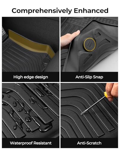 Floor Mats Cargo Liner for Mercedes Benz GLC300 2016-2022 (Not Fit GLC Coupe Series) All Weather TPE Mats for GLC300/GLC350e/GLC43 AMG/GLC63 AMG 2016 2017 2018 2019 2020 2021 2022 Accessories