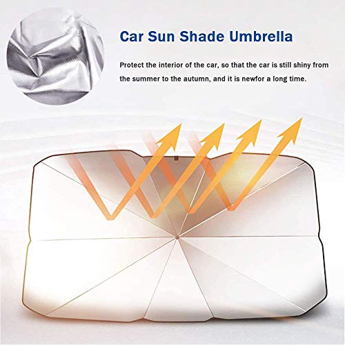 Sedan SUV Car Sun Shade for Windshield UV Rays and Heat Sun Visor Protector,Foldable Windshield Sun Shade Umbrella,Keep Car Cool,Easy to Use/Store,57''x 31'' - size: 57*31 inches