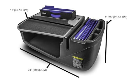 AutoExec AE-FMEF-PI-BT Efficiency FileMaster Car Desk for Your Vehicle Workstation and Mobile Office, Black with 400 watt Power Inverter - color: Black, style: Desk, 400 watt Power Inverter