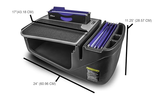 AutoExec AE-FMEF-PM-GT Efficiency FileMaster Car Desk for Your Vehicle Workstation and Mobile Office, Grey with Phone Mount - color: Grey, style: Desk, Phone Mount