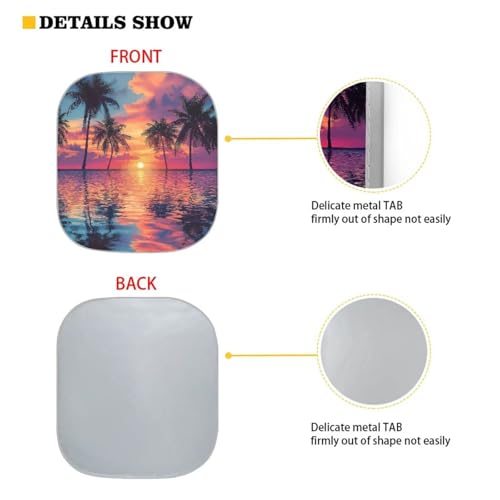 Windshield Sunshade Foldable Car Front Window Sun Shade Sun Visor 2 Packs Reflect Sunlight, Universal Fit Most Cars SUV Truck Van Sedan, Palm Tree - color: Beach Palm Tree Printed