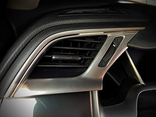 3Pcs Silver Car Console Dashboard Air Condition Outlet Vent Trim Cover Frame For Honda 10th Gen Civic 2016 2017 2018 2019 2020 - color: Silver
