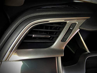 3Pcs Silver Car Console Dashboard Air Condition Outlet Vent Trim Cover Frame For Honda 10th Gen Civic 2016 2017 2018 2019 2020 - color: Silver