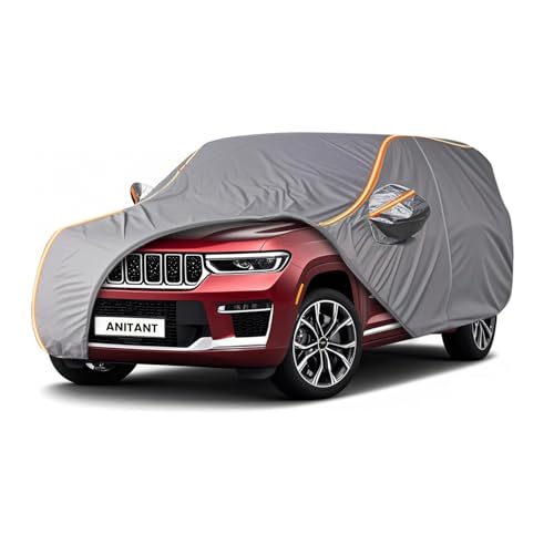Custom Fit Jeep Grand Cherokee L Car Cover 2021-2025 Outdoor Waterproof Car Cover All Weather with Door Zipper Cotton Lining Scratch Resistant Rain Sun UV Dust Snow Protection - color: Gray(Max), size: Size 41:Jeep Grand Cherokee L