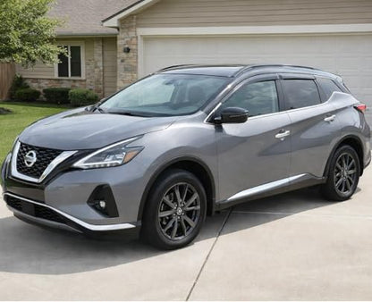 2015-2024 Tape-On Rain Guards for Nissan Murano Side Window Visor Deflectors Extra Thick Vent Shades 2016 2017 2018 2019 2020 2021 2022 2023 - size: For Nissan Murano 2015-2024