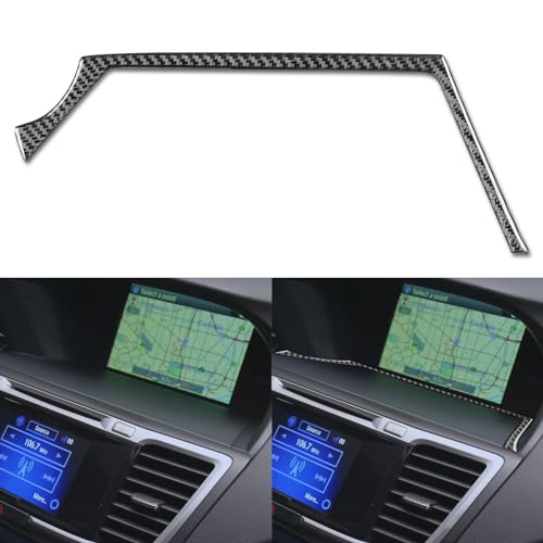 NVCNX Real Premium Carbon Fiber Compatible with Honda 9th Gen Accord 2013 2014 2015 2016 2017 SE LX Sport EX EX-L Touring Hybrid Accessories Car Dash Central Panel Trim Cover Interior Trim Black - B - color: Dash Central Panel Trim - B
