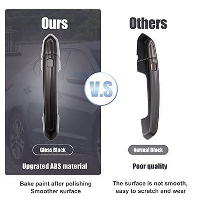 X AUTOHAUX Exterior Outside Door Handle Cover Kit Front Rear Left Right for Cadillac XT4 XT5 XT6 CT4 CT6 CTS ATS XTS 2013-2021 Gloss Black - color: Gloss Black