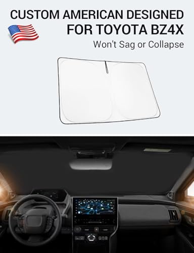 Proadsy 2026 Upgrade Windshield Sun Shade Custom Fit Toyota bZ4X 2023-2026 4-Layer Foldable Front Sunshade Protector Sun Visor Blocks UV Rays Keep Car Cooler - size: Toyota bZ4X 2023-2026