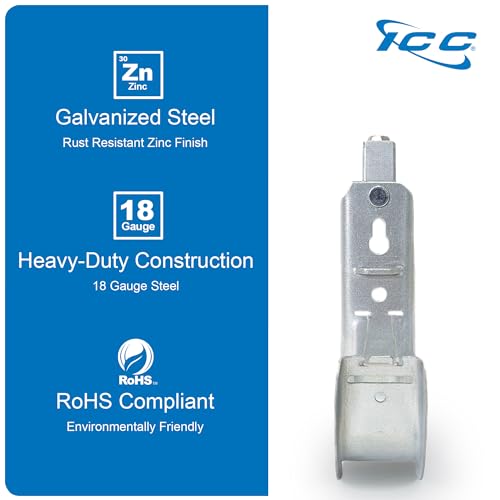 ICC Beam Clamp J Hook 2” with Retainer Clip - Galvanized Steel Cable Management Hooks for Hanging Cable to Beams - Rust-Resistant, EIA and TIA Compliant - 2 Inch 25 Pack - size: 2 In, style: Beam Clamp