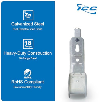 ICC Beam Clamp J Hook 2” with Retainer Clip - Galvanized Steel Cable Management Hooks for Hanging Cable to Beams - Rust-Resistant, EIA and TIA Compliant - 2 Inch 25 Pack - size: 2 In, style: Beam Clamp