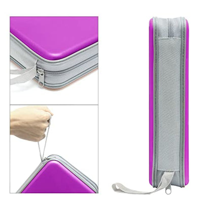 CD Case, Siveit DVD Case Holder 96 Capacity Hard Plastic CD DVD Disc Cases Storage Binder Wallet for Car Home Office Travel (Purple) - color: Purple