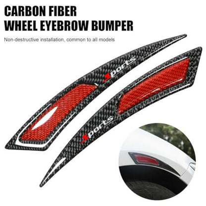 2Pcs Universal Glossy Black Carbon Fiber Spoiler Sticker Trim for Car Exterior Side Fender Vent Air Wing