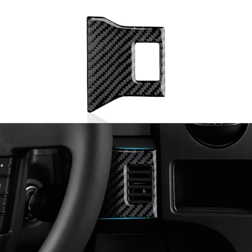 Car Dashboard Side Air Vent Vertical Panel Sticker Carbon Fiber Trim Cover Decoration for Ford F150 2009 2010 2011 2012 2013 2014 Accessories （Style A - color: Air Vent Vertical Panel