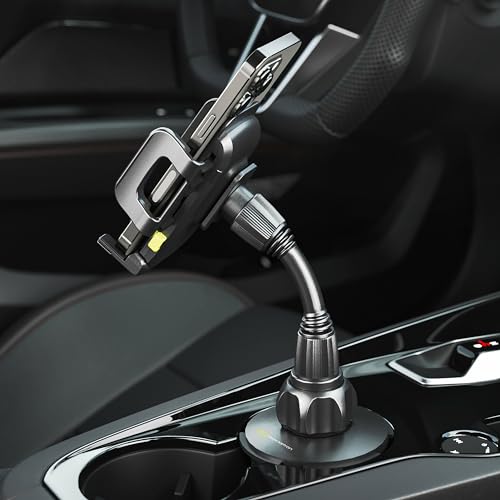 Bracketron TripGrip Universal Phone Holder for Car Cup Holder Mount - 360 Degree Rotation, Swivel Gooseneck, Expandable Base Cell Phone Cup Holder Insert - Smartphone Cradle Stand - style: Cup Holder Mount