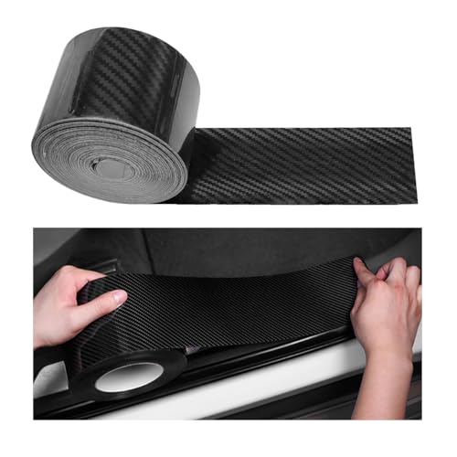 Car Door Edge Guard, 3.9In x 32.8FT 5D Carbon Fiber Bumper Door Sill Protector, Automotive Anti-Collision Threshold Vinyl Wrap Self Adhesive Trim Strip, Car Accessories - color: 3.9In×32.8FT