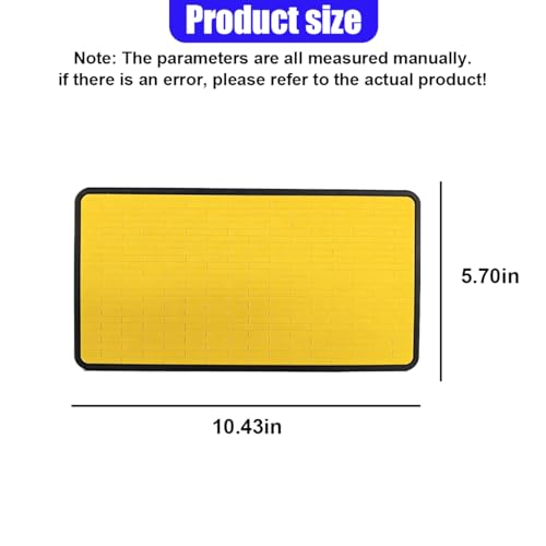 Car Dashboard Anti-Slip Pad, 10.43'' x 5.7'' Universal Sticky Gel Adhesive Mat, Multifunctional Auto Interior Gripping Mat for Phones/Sunglasses/Keys/Coins/GPS/Electronic Devices(Yellow) - size: Yellow