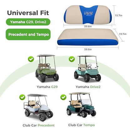 10L0L Golf Cart Seat Covers for Yamaha G29 Drive2 Club Car Precedent Tempo, Breathable Mesh Bench Seat Cover, No Drilling Front Seat Cushion, All-Season Comfort Gray Black - color: Beige and Blue