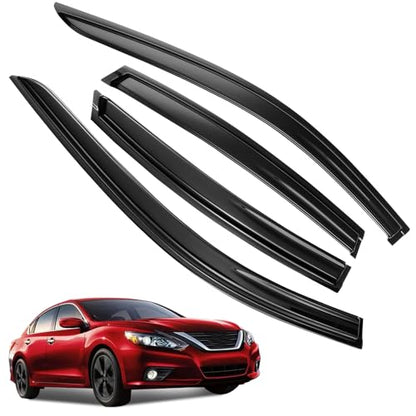 Tape-On Side Window Visor Deflectors for N-issan Altima 2013-2018 Smoke Tinted Rain Guards Shield Shade 94861 - size: 2013-2018 Nissan Altima