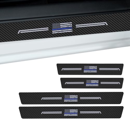 4 PCS Car Door Sill Protector, American Flag Logo Car Door Threshold Protection, Anti-Scratch Car Door Protector Edge Guards, Universal Dust Shield Cover for Most Cars Door Step (Flag) - color: American-Flag (Noting is impossible)