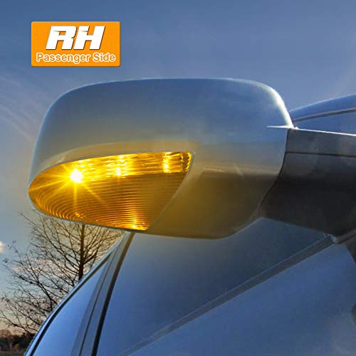 HERCOO LED Side Mirror Turn Signal Puddle Light Lamp Assembly Compatible with Dodge Ram 1500 2009-2018, Dodge Ram 2500 2010-2018, Ram 1500 Classic 2019-2022, Replacement for 68064948AA - size: Right-Clear