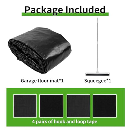 HAFIDI® Garage Floor Mat(7'9" x 16') Heavy Duty PVC Under 1.2" Raised Car Containment Mat Waterproof Oil-Proof Non-Slip Against Snow Rain Mud All-Weather Easy to Clean - size: 7.9 x 16 FT Mats