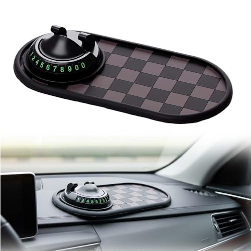 Multifunction Car Anti-Slip Mat, 2026 Upgrade 360° Rotating Car Dashboard Phone Holder Mat with Temporary Parking Number, Universal Organizer Pad Mat for Phones, Sunglasses, Keys Gadgets (Color C) - color: Color C